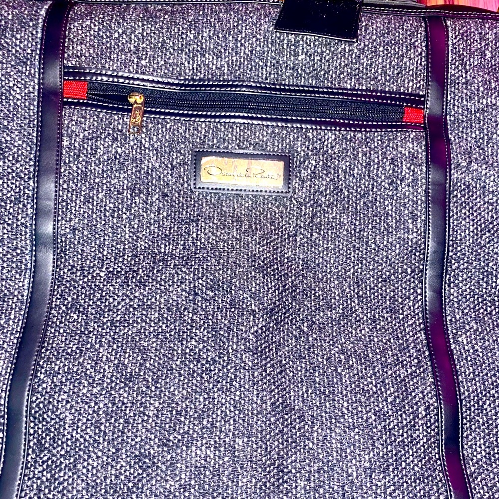 Vintage OSCAR DE LA RENTA Tweed Luggage Travel Garment Bag